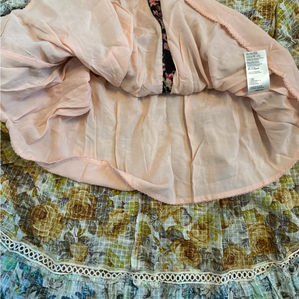 Anthropologie Patchwork Floral Prairie Midi Dress XS Romantic Boho Cottagecore - Picture 12 of 12